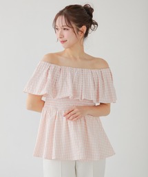 オフショルダー ホワイト ペプラムトップス FRAY I.D tシャツ オフショルペプラムトップス レディース