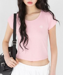 A'GEM/9 × .kom 『muah muah/ムーアムーア』 ステッチラインクロップ TEEシャツ