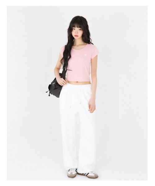 muahmuah(ムーアムーア)の「A'GEM/9 × .kom 『muah muah/ムーアムーア』 ステッチラインクロップ TEEシャツ(Tシャツ/カットソー・レディース・ホワイト/ピンク/グレー/ブラック・FREE)」の15枚目の写真