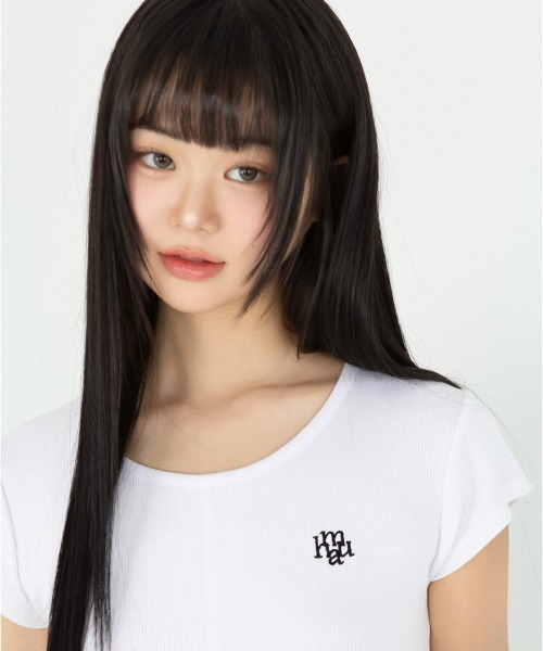 muahmuah(ムーアムーア)の「A'GEM/9 × .kom 『muah muah/ムーアムーア』 ステッチラインクロップ TEEシャツ(Tシャツ/カットソー・レディース・ホワイト/ピンク/グレー/ブラック・FREE)」の7枚目の写真