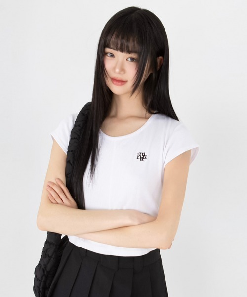 muahmuah(ムーアムーア)の「A'GEM/9 × .kom 『muah muah/ムーアムーア』 ステッチラインクロップ TEEシャツ(Tシャツ/カットソー・レディース・ホワイト/ピンク/グレー/ブラック・FREE)」の16枚目の写真