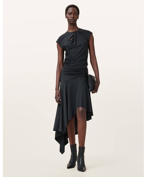 ALLSAINTS(オールセインツ)の「ANNALIE SLIM FIT JERSEY TOP | ANNALIE スリム フィット ジャージー トップ(Tシャツ/カットソー・レディース・ブラック・XS/M/S/L)」の2枚目の写真