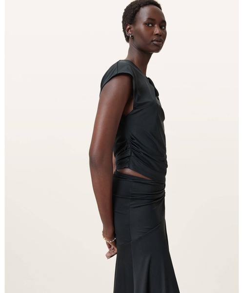 ALLSAINTS(オールセインツ)の「ANNALIE SLIM FIT JERSEY TOP | ANNALIE スリム フィット ジャージー トップ(Tシャツ/カットソー・レディース・ブラック・XS/M/S/L)」の6枚目の写真