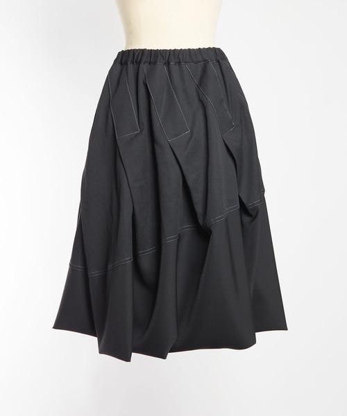 gomme（ゴム）の「6ozデニム　タックスカート（デニムスカート・レディース・ブラック/インディゴブルー・MEDIUM）」の10枚目の写真