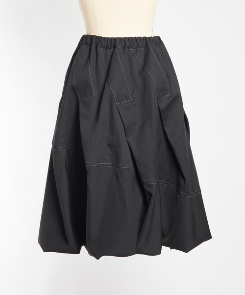 gomme（ゴム）の「6ozデニム　タックスカート（デニムスカート・レディース・ブラック/インディゴブルー・MEDIUM）」の12枚目の写真