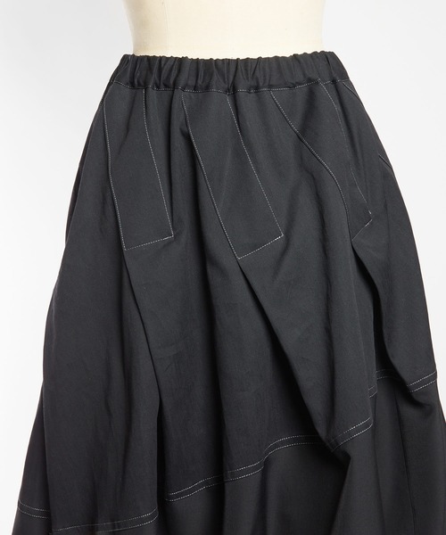 gomme（ゴム）の「6ozデニム　タックスカート（デニムスカート・レディース・ブラック/インディゴブルー・MEDIUM）」の14枚目の写真