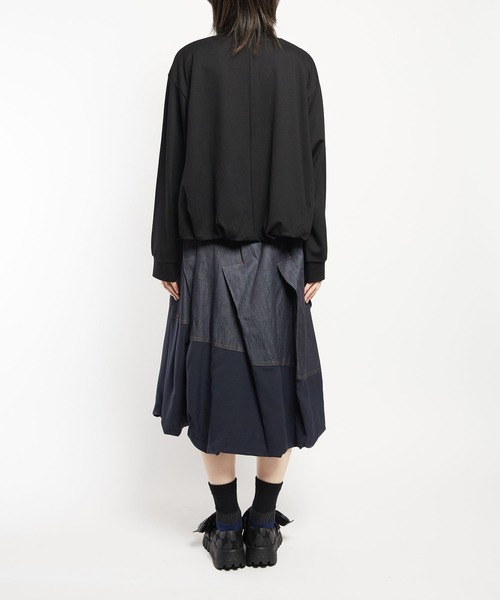 gomme（ゴム）の「6ozデニム　タックスカート（デニムスカート・レディース・ブラック/インディゴブルー・MEDIUM）」の9枚目の写真