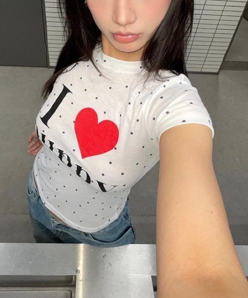 SHEENA（シーナ）の「I love puppyロゴドットプリントTシャツ（Tシャツ/カットソー・レディース・ホワイト・M）」の15枚目の写真