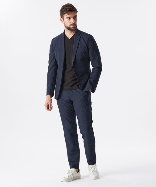 EPOCA UOMO 未使用タグ付【現行モデル】 シアサッカー ネイビー 紺 シアサッカージャケット(ジャケット)｜EPOCA UOMO(エポカ ウォモ)の