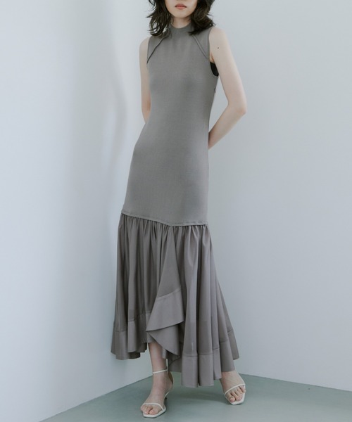 セール】カスケードニットドッキングワンピース（ワンピース）｜anuans