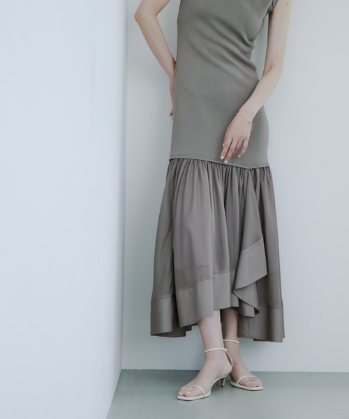 セール】カスケードニットドッキングワンピース（ワンピース）｜anuans