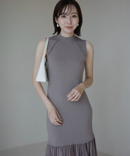 セール】カスケードニットドッキングワンピース（ワンピース