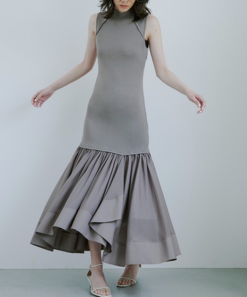 セール】カスケードニットドッキングワンピース（ワンピース）｜anuans