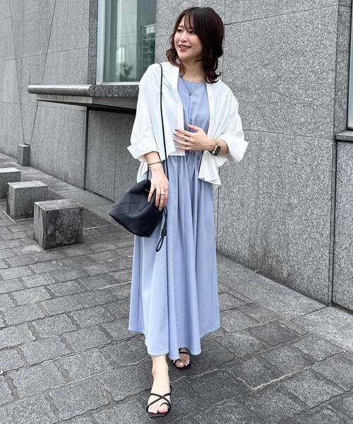ASUMI・MANAMIコラボ 丈が選べる】タックデザインワンピース