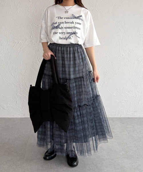 kutir（クティール）の「アソートリボンロゴTシャツ（Tシャツ/カットソー・レディース・レッド/レッド系その他/サックスブルー系/ブラック系その他/ネイビー系・FREE）」の16枚目の写真