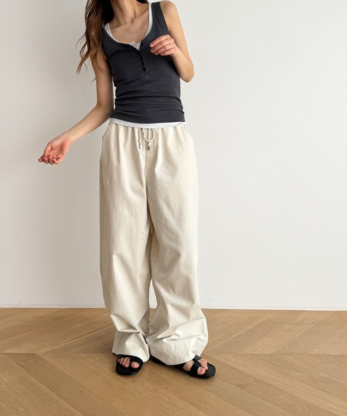 CANAL JEAN（キャナルジーン）の「El mar　ヘンリータンクトップ（タンクトップ・レディース・アイボリー/グレー/チャコールグレー・ONE SIZE）」の7枚目の写真