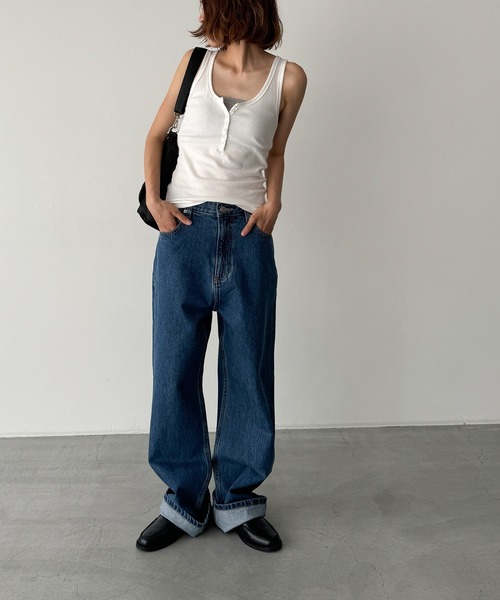 CANAL JEAN（キャナルジーン）の「El mar　ヘンリータンクトップ（タンクトップ・レディース・アイボリー/グレー/チャコールグレー・ONE SIZE）」の12枚目の写真