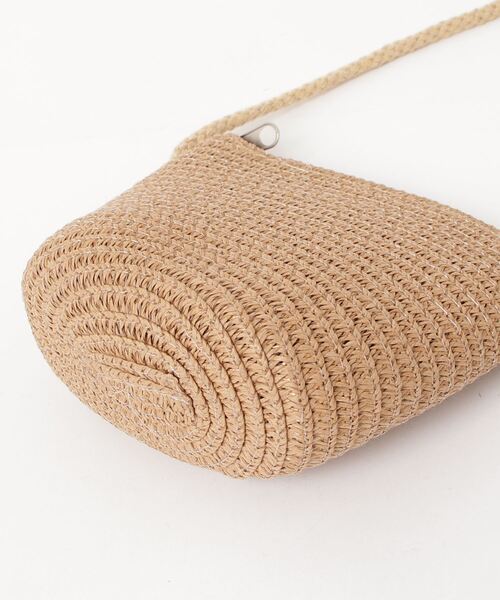 folka（フォルカ）の「5E29 軽量 ミニカゴショルダー かごバッグ 肩掛け ファスナー付（かごバッグ・レディース・ベージュ/ブラウン・ONESIZE）」の4枚目の写真