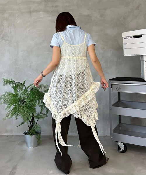 ワンピース kameleon*size90 セール】花柄刺繍 シースルー シアー メッシュ ロングワンピース