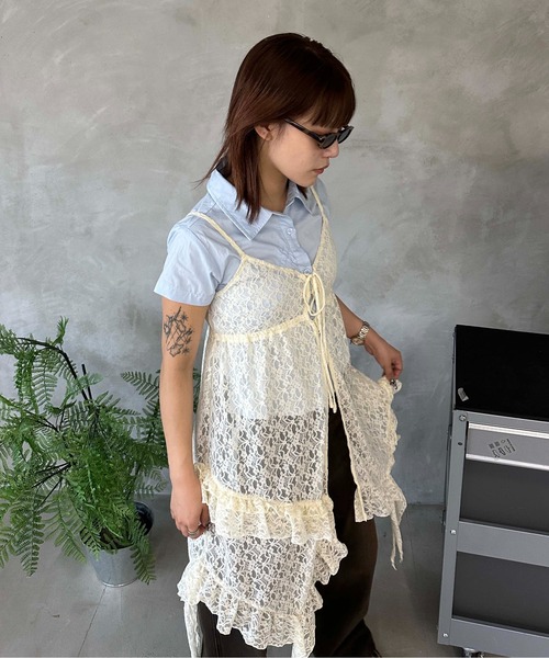 ❤️24秋新作 新品♡ SelfPortrait レースキャミワンピース♡　C45 レースアシンメトリーキャミワンピース（ワンピース）｜sedacle