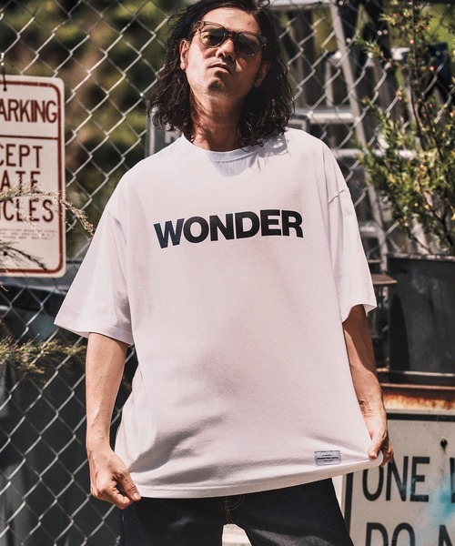 MOYURU+ ベージュ オーバーサイズTシャツ mt9822- OVER SIZE WONDER T Tシャツ（Tシャツ/カットソー
