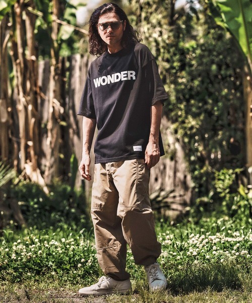 MOYURU+ ベージュ オーバーサイズTシャツ mt9822- OVER SIZE WONDER T Tシャツ（Tシャツ/カットソー