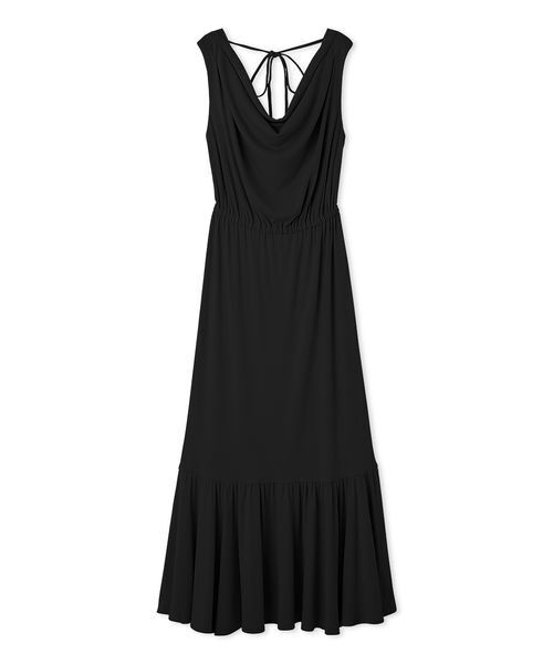 WEB限定カラーあり】ドレープネックカットワンピース