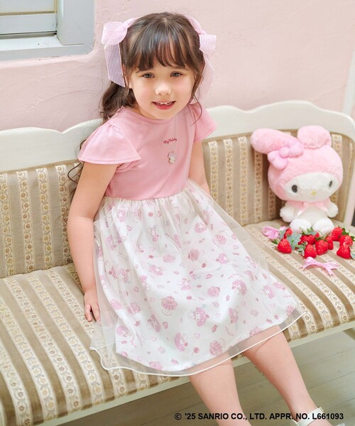 ANY（エニィ）の「【any FAM ×サンリオキャラクターズ】ネックレス風 ワンピース（ワンピース・キッズ・ブラック系/ライトグリーン系/ホワイト系/ピンク系・130/120/110/100）」の5枚目の写真