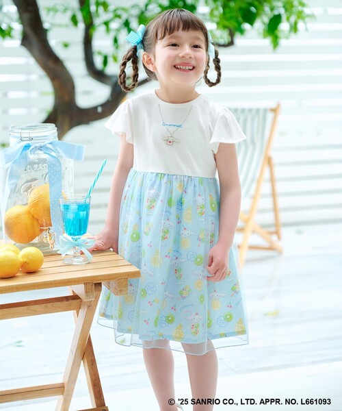 ANY（エニィ）の「【any FAM ×サンリオキャラクターズ】ネックレス風 ワンピース（ワンピース・キッズ・ブラック系/ライトグリーン系/ホワイト系/ピンク系・130/120/110/100）」の8枚目の写真