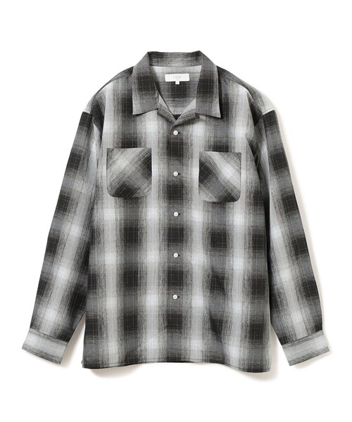 B:MING by BEAMS(ビーミングバイビームス)の「ポリエステル チェック オープンカラー シャツ(シャツ/ブラウス・メンズ・ブルー/ブラック・S/M/L/XL)」の6枚目の写真