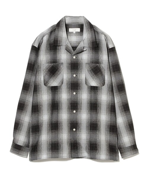 B:MING by BEAMS(ビーミングバイビームス)の「ポリエステル チェック オープンカラー シャツ(シャツ/ブラウス・メンズ・ブルー/ブラック・S/M/L/XL)」の5枚目の写真
