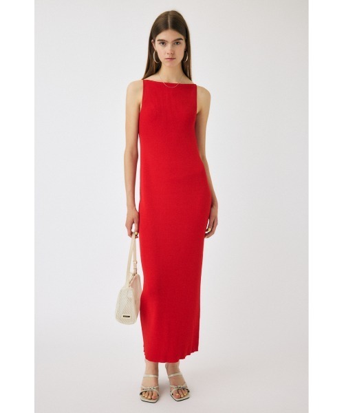 MOUSSY（マウジー）の「HORIZON NECK キャミドレス（ワンピース・レディース・グレー/ブラック/ダークブラウン/レッド・1/2）」の4枚目の写真