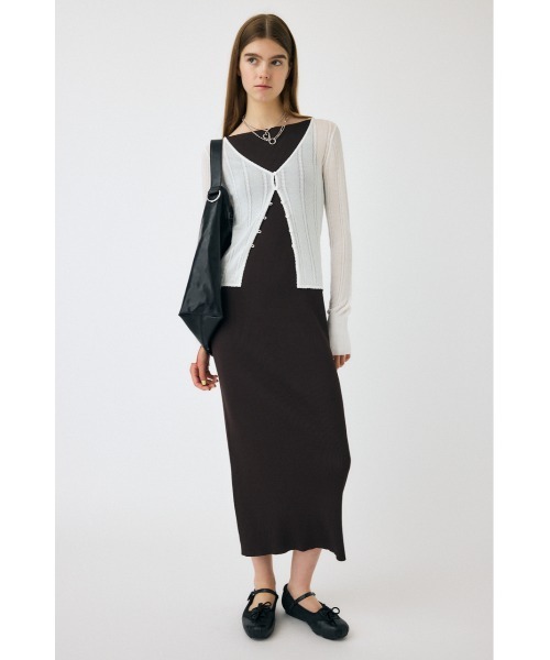 MOUSSY（マウジー）の「HORIZON NECK キャミドレス（ワンピース・レディース・グレー/ブラック/ダークブラウン/レッド・1/2）」の9枚目の写真