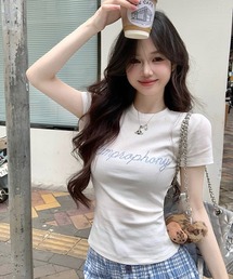 ラインストーンロゴTシャツ