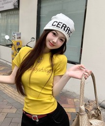 ラインストーンロゴTシャツ