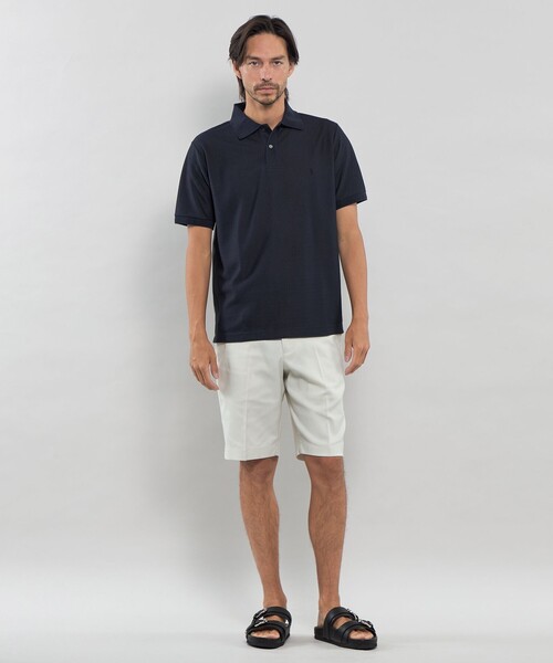 MACKINTOSH LONDON（マッキントッシュ ロンドン）の「和紙混メッシュポロシャツ（ポロシャツ・メンズ・ネイビー/パープル/グリーン・M/XL/L）」の4枚目の写真