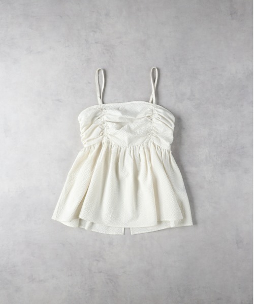 Right-on（ライトオン）の「【HONEYSUCKLE ROSE】ギャザーキャミソール（その他トップス・レディース・カーキブラウン/ブラック/オフホワイト・L/M）」の14枚目の写真