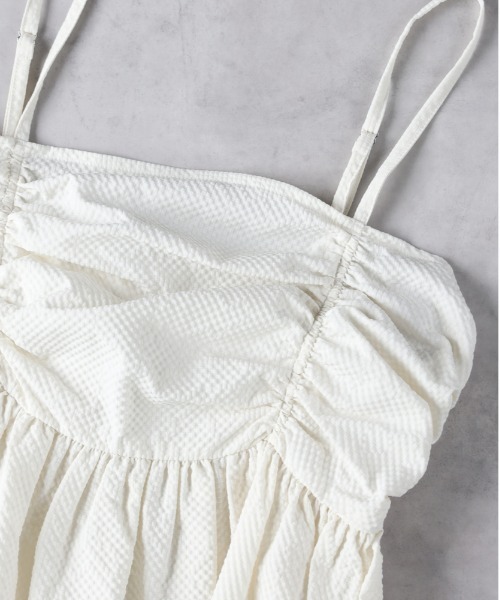 Right-on（ライトオン）の「【HONEYSUCKLE ROSE】ギャザーキャミソール（その他トップス・レディース・カーキブラウン/ブラック/オフホワイト・L/M）」の12枚目の写真