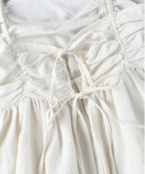 Right-on（ライトオン）の「【HONEYSUCKLE ROSE】ギャザーキャミソール（その他トップス・レディース・カーキブラウン/ブラック/オフホワイト・L/M）」の11枚目の写真