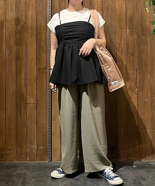 Right-on（ライトオン）の「【HONEYSUCKLE ROSE】ギャザーキャミソール（その他トップス・レディース・カーキブラウン/ブラック/オフホワイト・L/M）」の18枚目の写真