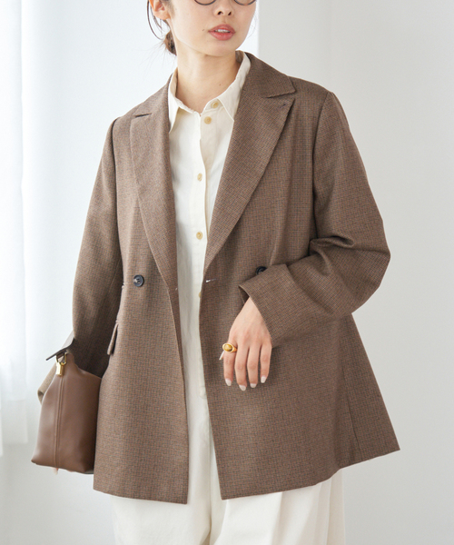 美品 batak 英国製生地 ガンクラブチェック ツイードジャケット 36 美