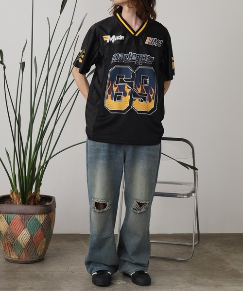 セール】Basketball uniform style mesh top / バスケ