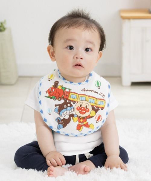 ANPANMAN KIDS COLLECTION（アンパンマンキッズコレクション）の「スタイ3点セット（スタイ/よだれかけ・キッズ・ブルー/ピンク・ONE SIZE）」の2枚目の写真