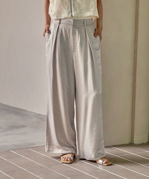 LEPSIM（レプシィム）の「サテンストレートパンツ　525968（その他パンツ・レディース・アイボリー/チャコールグレー/ブラウン・FREE）」の15枚目の写真