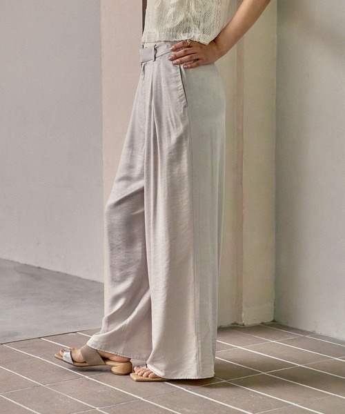 LEPSIM（レプシィム）の「サテンストレートパンツ　525968（その他パンツ・レディース・アイボリー/チャコールグレー/ブラウン・FREE）」の18枚目の写真