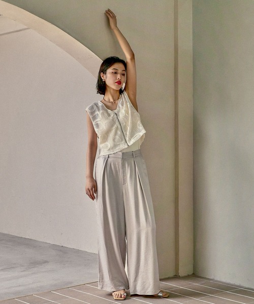 LEPSIM（レプシィム）の「サテンストレートパンツ　525968（その他パンツ・レディース・アイボリー/チャコールグレー/ブラウン・FREE）」の19枚目の写真