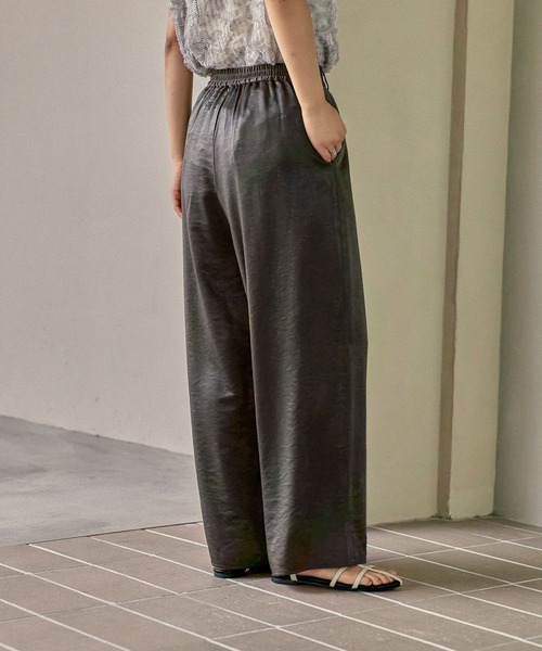 ダブルサテンストレートパンツ サテンストレートパンツ
