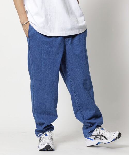 未使用US2000フェイクデニムイージーパンツ　typeL即完売品 Fake Vintage Denim Easy Pants & M-65 Quilted Messenger Bag