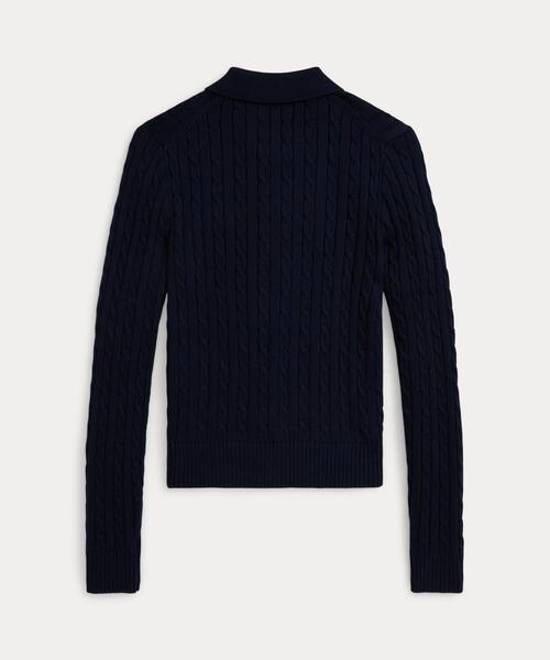 POLO RALPH LAUREN（ポロ ラルフ ローレン）の「ケーブルニット コットン カーディガン（カーディガン/ボレロ・レディース・ブルー・L/M/S/XXS/XS/XL）」の2枚目の写真