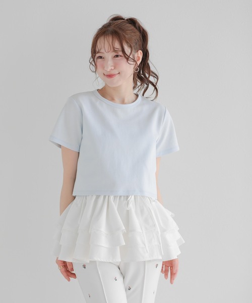 Fitmore 裾ドッキング刺繍Tシャツ 裾ドッキング刺繍Tシャツ【宅配便】 | Fit more